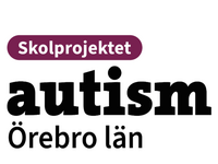 Logotyp med texten 'Skolprojektet autism Örebro län' på vit bakgrund.