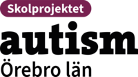 Logotyp med texten 'Skolprojektet autism Örebro län' i svart och lila.