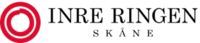 Logotyp med röd cirkelsymbol och texten 'INRE RINGEN SKÅNE' i svart.